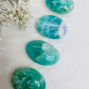 Green Fluorite Palm Stones (Madagascar)
